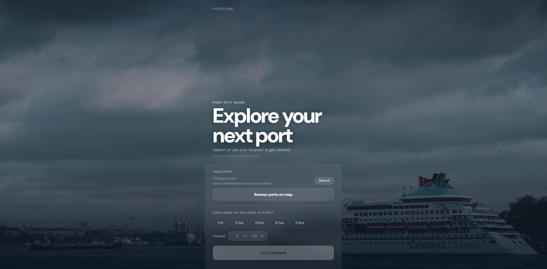 Portlore desktop landing page