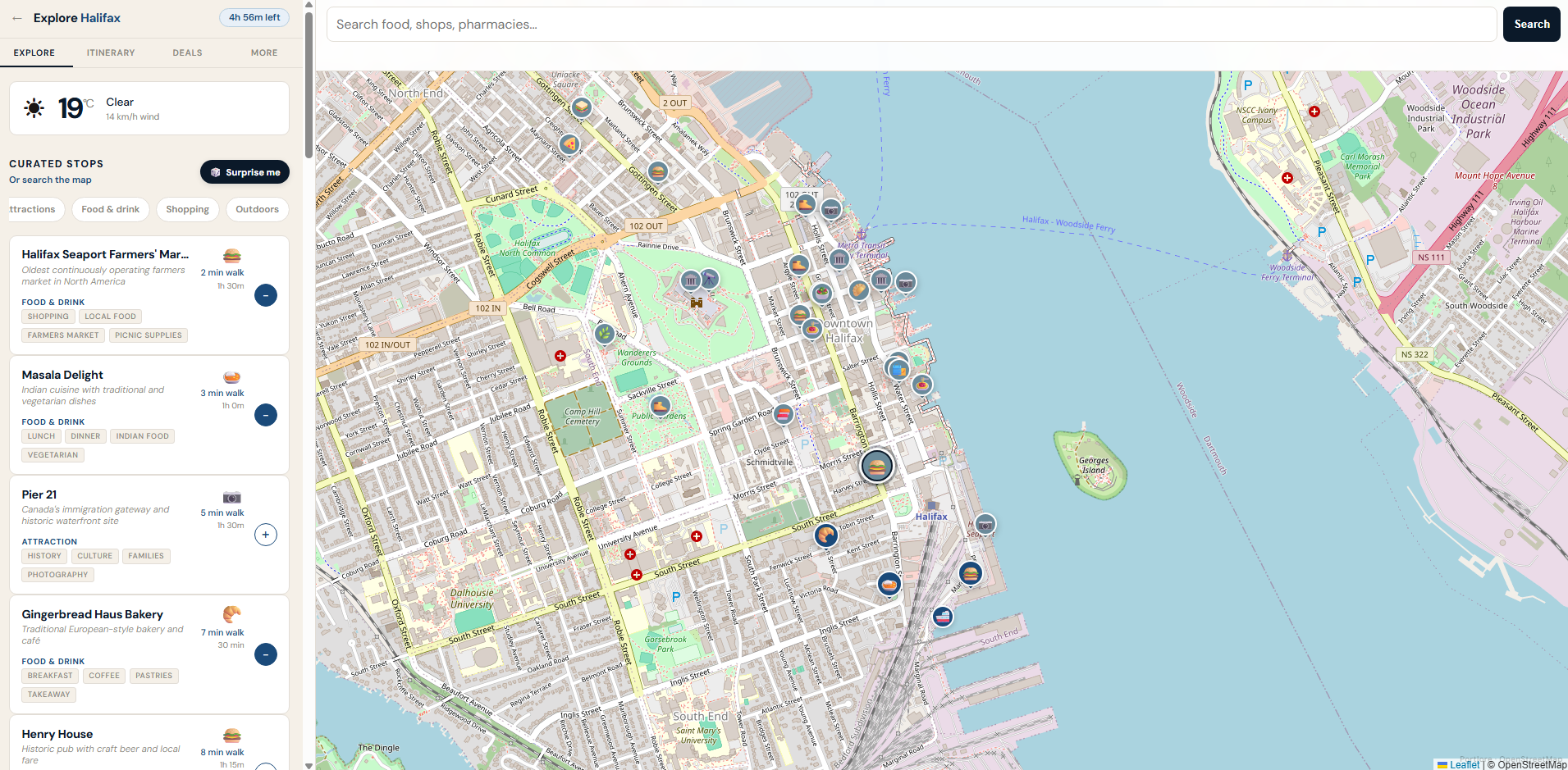 Portlore desktop map and guide view